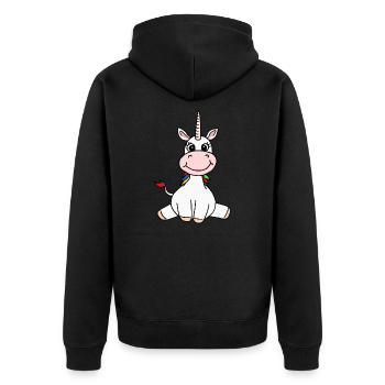 Licorne Assise Enfants Licorne Fille Cadeau - Veste à capuche bio Premium Unisexe - noir - Dos - Nico (187cm)