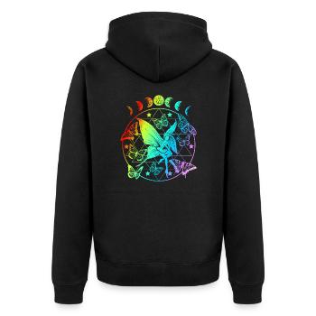Fée avec papillons Elfes Fille Cadeau - Veste à capuche bio Premium Unisexe - noir - Dos - Nico (187cm)