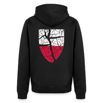 Polen Wappen - Unisex Premium Bio Zip Hoodie - Schwarz - Hinten - Nico (187cm)