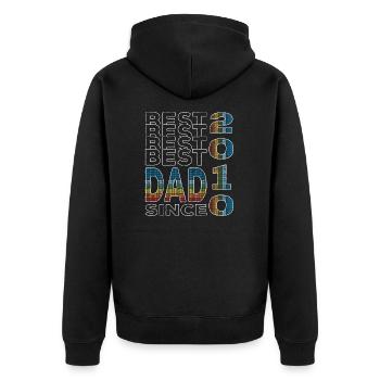 Best dad in the world since 2010 Father's Day Birthday - Unisex Premium Organic Zip Hoodie - black - Back - Nico (187cm)