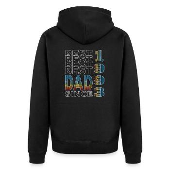 Best dad in the world since 1993 Father's Day - Unisex Premium Organic Zip Hoodie - black - Back - Nico (187cm)