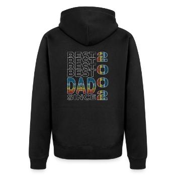 Bester Papa der Welt seit 2002 Vatertag - Unisex Premium Bio Zip Hoodie - Schwarz - Hinten - Nico (187cm)