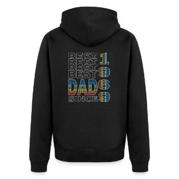 Best dad in the world since 1969 Father's Day Birthday - Unisex Premium Organic Zip Hoodie - black - Back - Nico (187cm)