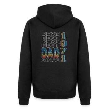 Bester Papa der Welt seit 1971 Vatertag Geburtstag - Unisex Premium Bio Zip Hoodie - Schwarz - Hinten - Nico (187cm)