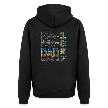Bester Papa der Welt seit 1957 Vatertag Geburtstag - Unisex Premium Bio Zip Hoodie - Schwarz - Hinten - Nico (187cm)