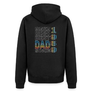 Best dad in the world since 1959 Father's Day - Unisex Premium Organic Zip Hoodie - black - Back - Nico (187cm)