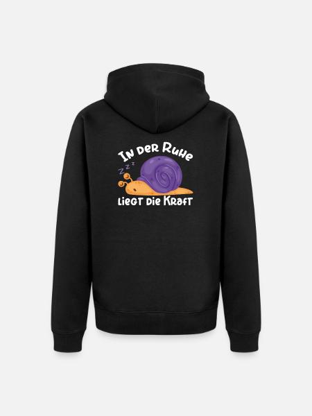 Schlafende Schnecke - Unisex Premium Bio Zip Hoodie - Schwarz