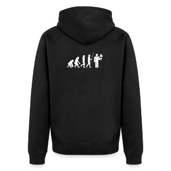 Incident Analyst Security Manager & Safety - Unisex Premium Bio Zip Hoodie - Schwarz - Hinten - Nico (187cm)