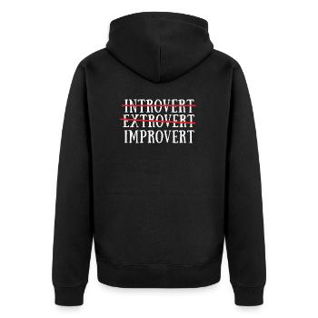 Open Mic Night Stand Up Comédien et cours d’improvisation - Veste à capuche bio Premium Unisexe - noir - Dos - Nico (187cm)