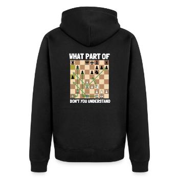 Chess Master Chess Club & Jeu d’échecs à 3 voies - Veste à capuche bio Premium Unisexe - noir - Dos - Nico (187cm)
