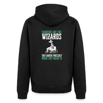 Maréchal-ferrant Horseshoer Cheval Forgeron & Cheval - Veste à capuche bio Premium Unisexe - noir - Dos - Nico (187cm)