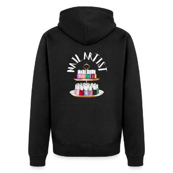 Nail Technician Nail Tech Artist Salon & - Unisex Premium Organic Zip Hoodie - black - Back - Nico (187cm)