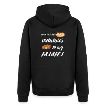 Chickpeas Hummus Tahini Falafel Pita And - Unisex Premium Organic Zip Hoodie - black - Back - Nico (187cm)