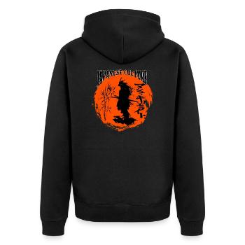 Guerrier Samouraï Ninja Japon Soleil - Veste à capuche bio Premium Unisexe - noir - Dos - Nico (187cm)