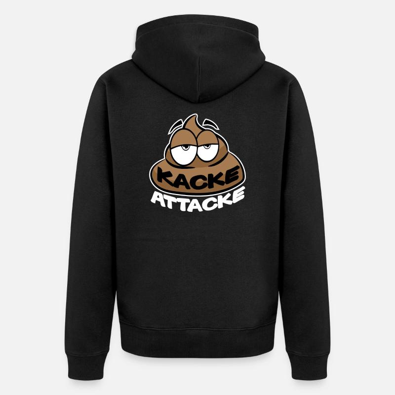 KACKE ATTACKE SCHEISSE - Unisex Premium Bio Zip Hoodie - Schwarz