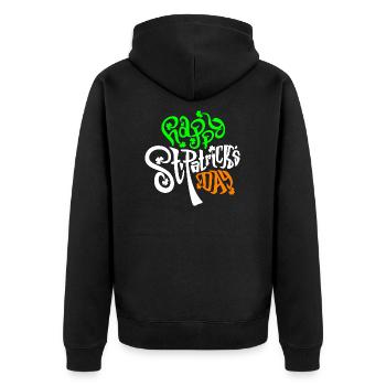 trèfle Saint Patrick design unique Saint Patrick - Veste à capuche bio Premium Unisexe - noir - Dos - Nico (187cm)