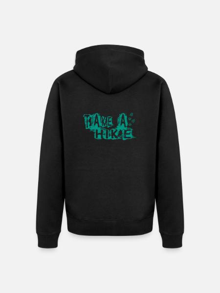 TAKE A HIKE - Unisex Premium Bio Zip Hoodie - Schwarz