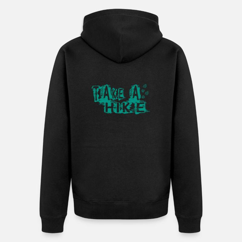 TAKE A HIKE - Unisex Premium Bio Zip Hoodie - Schwarz