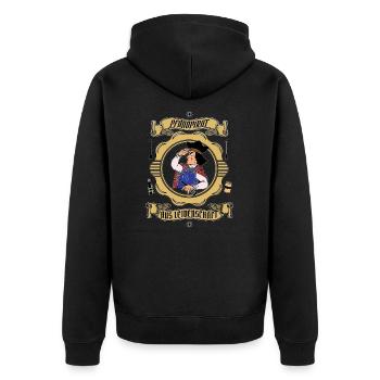 Pfandpirat aus Leidenschaft - Unisex Premium Bio Zip Hoodie - Schwarz - Hinten - Nico (187cm)