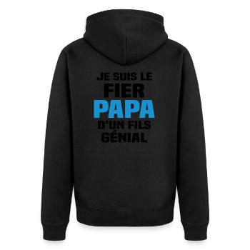 Je suis le fier papa d'un fils génial - Veste à capuche bio Premium Unisexe - noir - Dos - Nico (187cm)