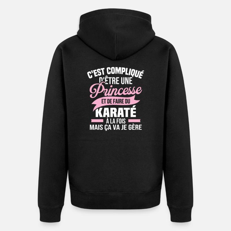 Princesse et karaté - Veste à capuche bio Premium Unisexe - noir