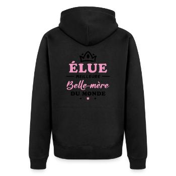 Élue meilleure belle mère du monde - Veste à capuche bio Premium Unisexe - noir - Dos - Nico (187cm)
