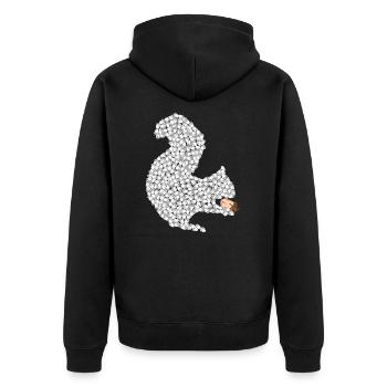 Squirrels from nuts with nut in the paw - Unisex Premium Organic Zip Hoodie - black - Back - Nico (187cm)
