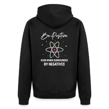 Be Positive Science - Unisex Premium Organic Zip Hoodie - black - Back - Nico (187cm)