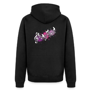 Drôle de chats De la musique de couleur - Veste à capuche bio Premium Unisexe - noir - Dos - Nico (187cm)