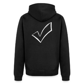 Tick Chop OK Seen White Vector - Unisex Premium Organic Zip Hoodie - black - Back - Nico (187cm)