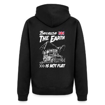 Landy because The Earth Is Not Flat - Unisex Premium Organic Zip Hoodie - black - Back - Nico (187cm)
