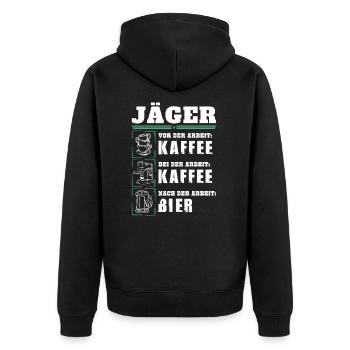 Mon quotidien de chasseur - Veste à capuche bio Premium Unisexe - noir - Dos - Nico (187cm)