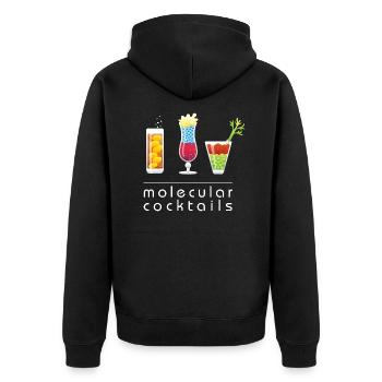 Molecular Cocktails, Molekulare Küche, Schnaps - Unisex Premium Bio Zip Hoodie - Schwarz - Hinten - Nico (187cm)