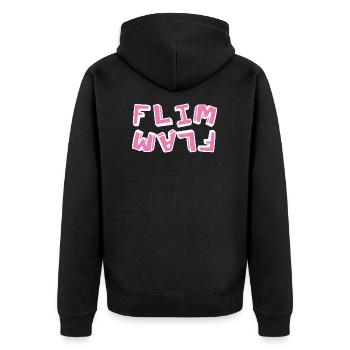 Flam Flim Flam Flamingo - Veste à capuche bio Premium Unisexe - noir - Dos - Nico (187cm)