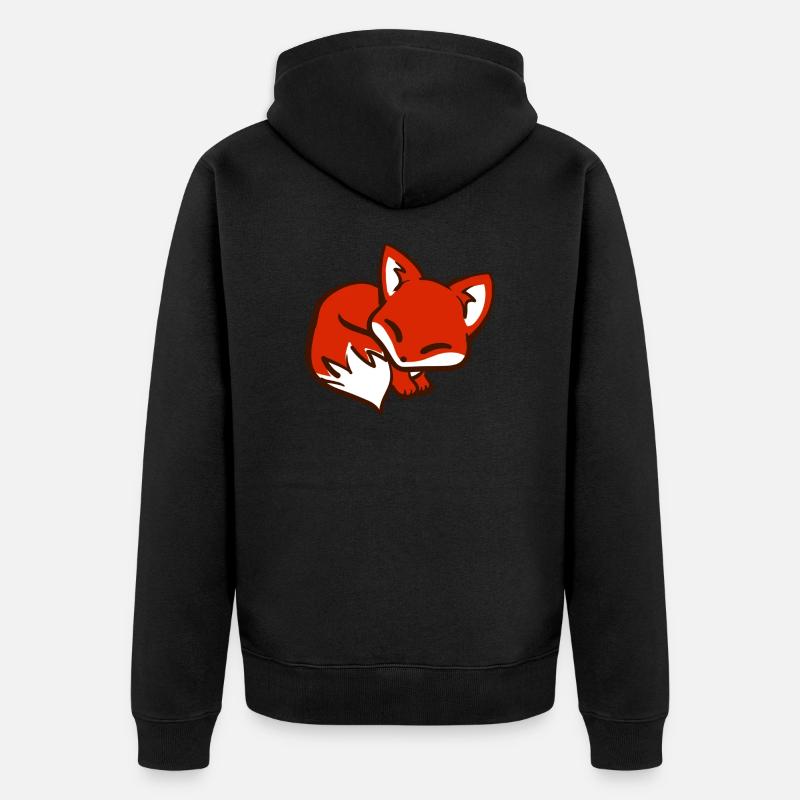 Renard mignon / Renard mignon / Renard mignon - Veste à capuche bio Premium Unisexe - noir