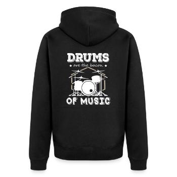 Les tambours sont le bacon du batteur de musique - Veste à capuche bio Premium Unisexe - noir - Dos - Nico (187cm)