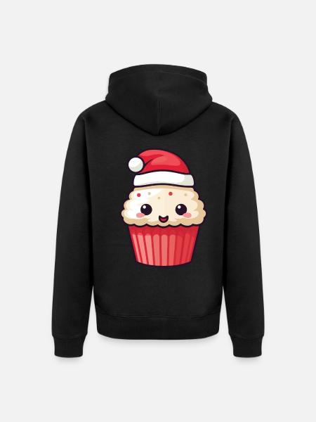 Cupcake Cake Baking Christmas - Unisex Premium Organic Zip Hoodie - black