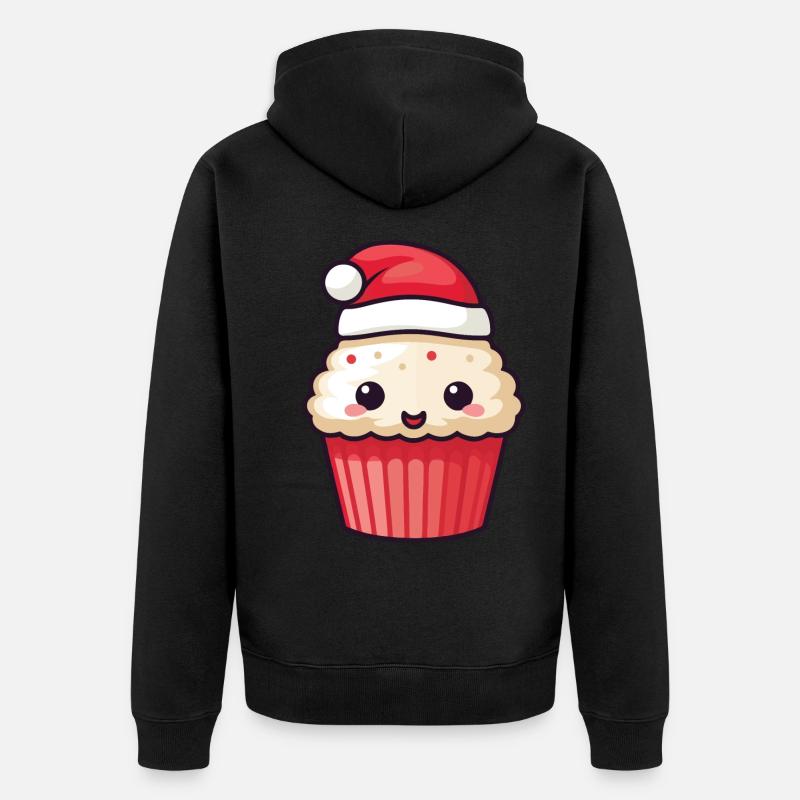 Cupcake Gâteau Cuisson Noël - Veste à capuche bio Premium Unisexe - noir