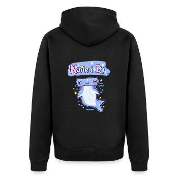 Cute Hammerhead Shark. Nailed It. - Unisex Premium Organic Zip Hoodie - black - Back - Nico (187cm)