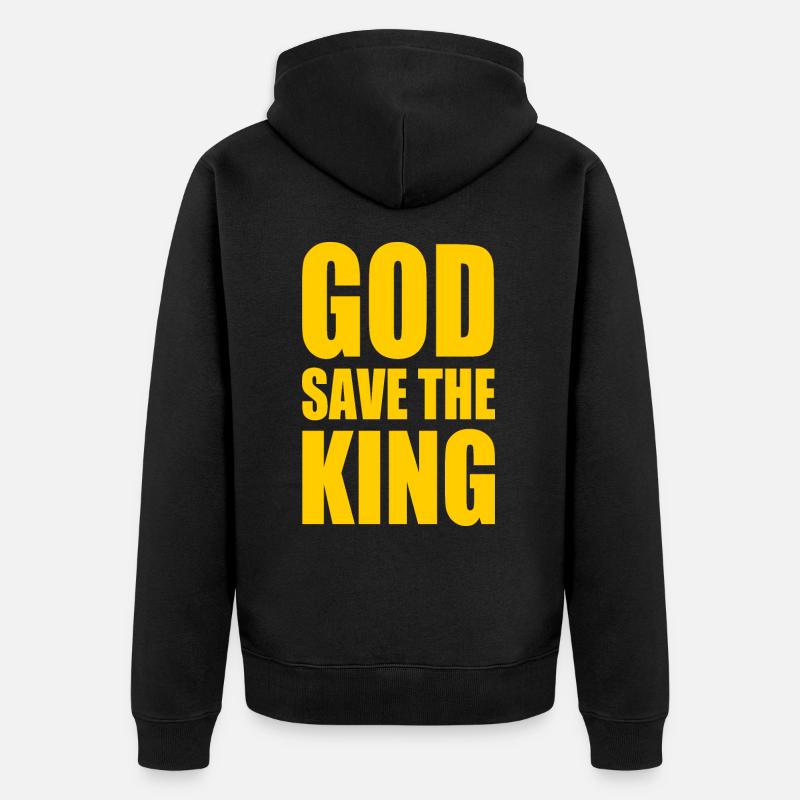 god save the king - Veste à capuche bio Premium Unisexe - noir