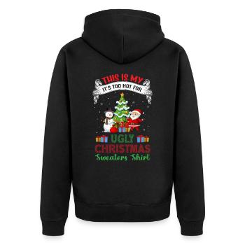 Chemise de Noël moche, design Weihnachts - Veste à capuche bio Premium Unisexe - noir - Dos - Nico (187cm)