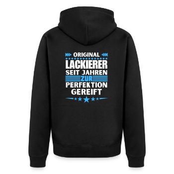 Painters matured to perfection - Unisex Premium Organic Zip Hoodie - black - Back - Nico (187cm)