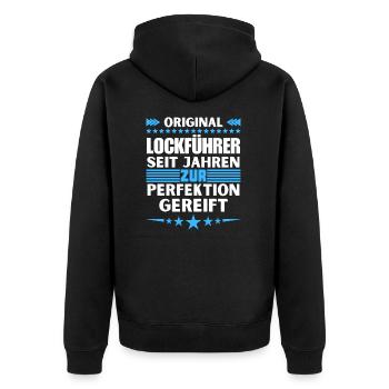 Lure guide matured to perfection - Unisex Premium Organic Zip Hoodie - black - Back - Nico (187cm)