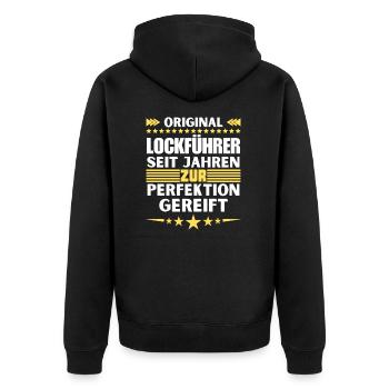 Lure guide matured to perfection - Unisex Premium Organic Zip Hoodie - black - Back - Nico (187cm)