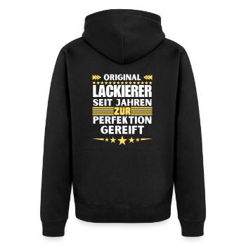 Painters matured to perfection - Unisex Premium Organic Zip Hoodie - black - Back - Nico (187cm)