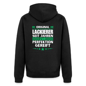 Painters matured to perfection - Unisex Premium Organic Zip Hoodie - black - Back - Nico (187cm)