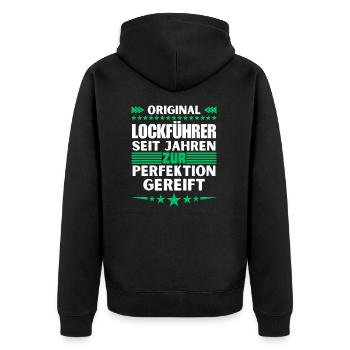 Lure guide matured to perfection - Unisex Premium Organic Zip Hoodie - black - Back - Nico (187cm)