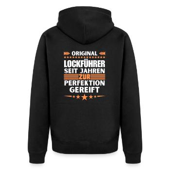Lure guide matured to perfection - Unisex Premium Organic Zip Hoodie - black - Back - Nico (187cm)