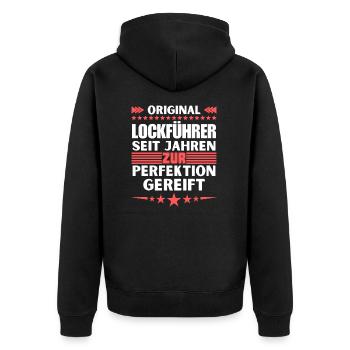 Lure guide matured to perfection - Unisex Premium Organic Zip Hoodie - black - Back - Nico (187cm)