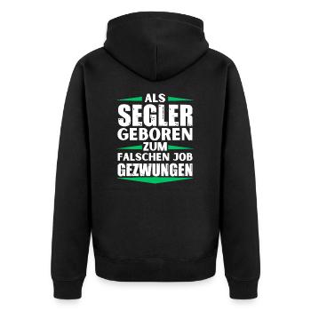 Sailor landed in the wrong job - Unisex Premium Organic Zip Hoodie - black - Back - Nico (187cm)